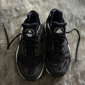 Nike Black and White Huarache Sneakers
